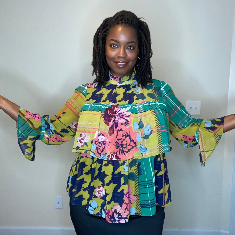 Fun Flirty Floral layered top